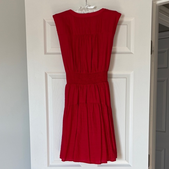 Red Button-Front Dress - Picture 3 of 6